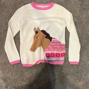 garnet hills kids Pink Horse Sweater
